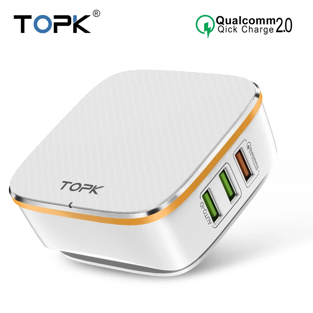 TOPK 35 W Quick Charge 2 0 6 Порты и разъёмы USB Зарядное устройство Европа США Великобритания