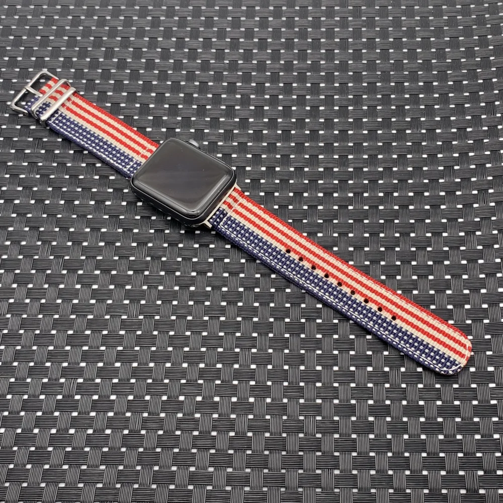 Ремешок нейлоновый для Apple Watch Series 1 2 3 4 Модный изысканный спортивный браслет 38 мм