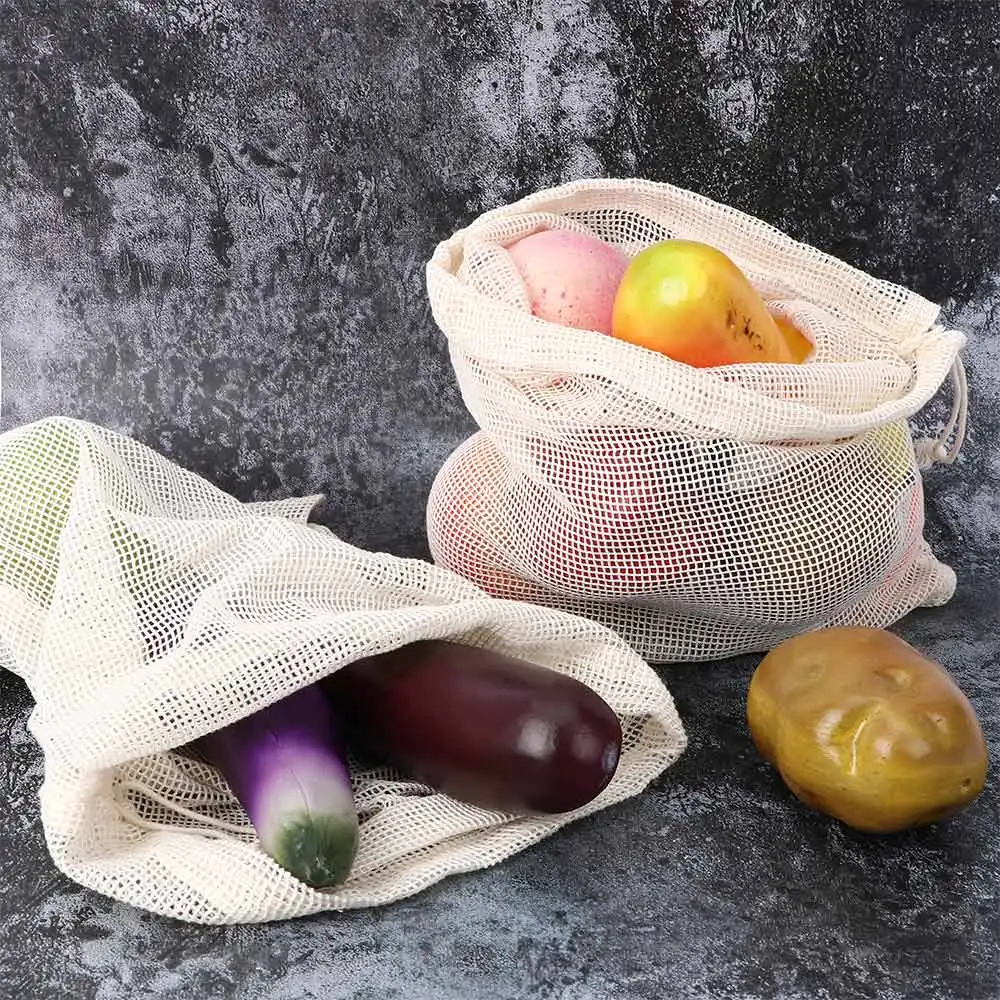 1 шт. многоразовые хлопковые сумки для овощей для дома, кухни, сетчатые сумки для хранения фруктов и овощей с кулиской, можно стирать в стиральной машине