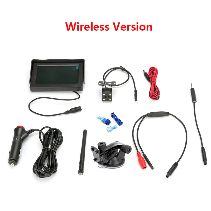 Wireless version 4,3 дюймов беспроводной Автомобильный HD Зеркало заднего вида монитор CCD Видео Авто Парковочные системы светодиодный Ночное Видение заднего вида Камера - Цвет: Wireless version