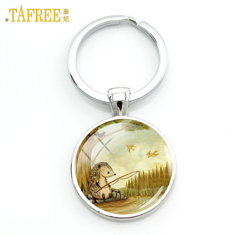 Брелок TAFREE с изображением ежика птиц брелок для ключей ручной работы модный