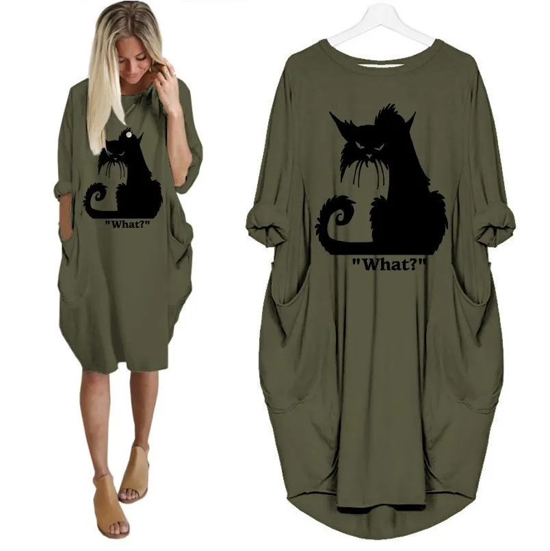 Army green Новая модная футболка для женщин забавная одежда подарок для кошки Футболка «lover» размера плюс Топы Графические футболки женские с открытыми плечами - Color: Army green
