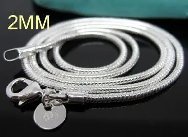 C008 популярная тонкая цепочка 2 мм высшее качество S925 штампованная Серебряная