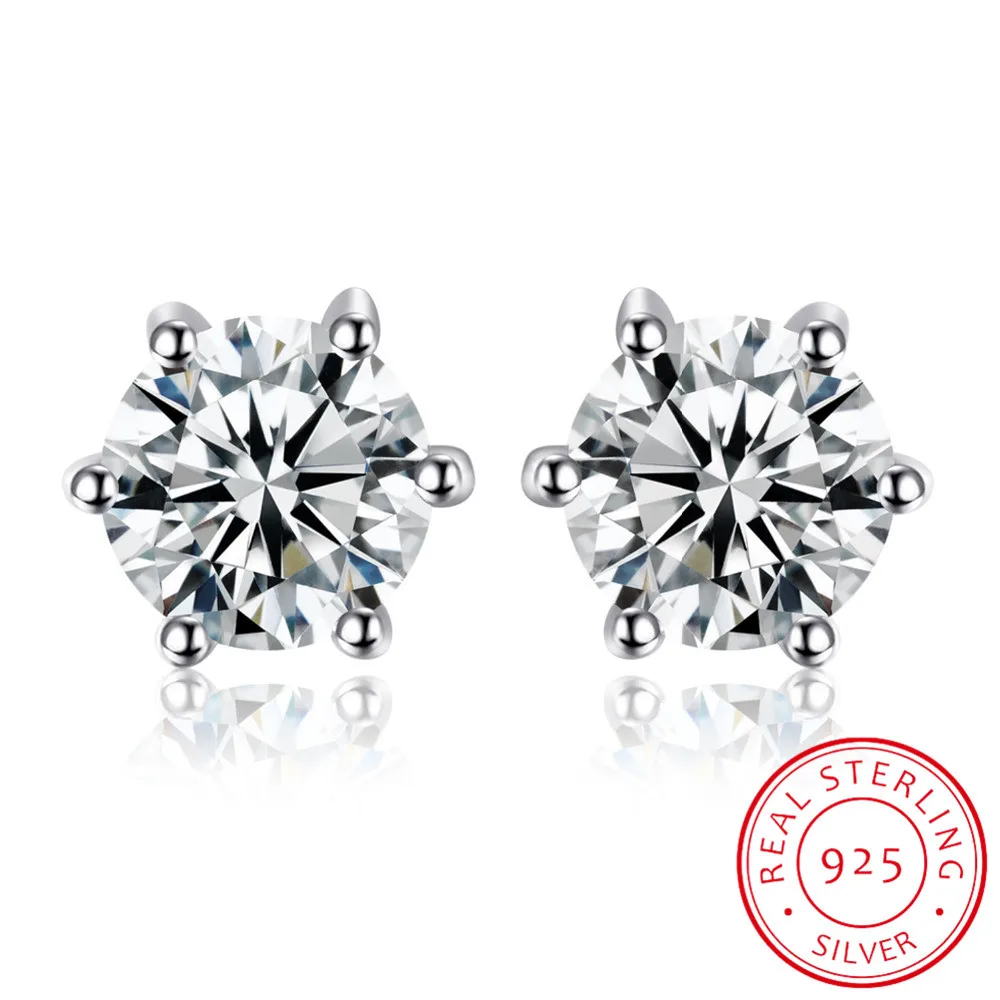 

Lekani Round 1.2ct Natural White Topaz Earrings Stud Solid 925 Sterling Silver Anniversary Jewelry New Arrival Nice Gift