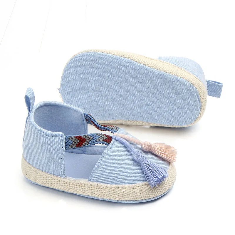 

0-18M Baby Fringe Shoes Pink Blue Girls Cute Colorful First Walkers Non-Slip Sole Soft Kids Footwear Infants Toddlers Shoes