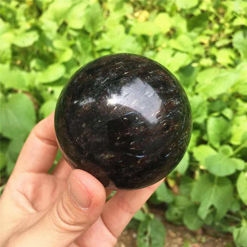 Натуральный акриловый астрофиллитный шар полированный кварцевый