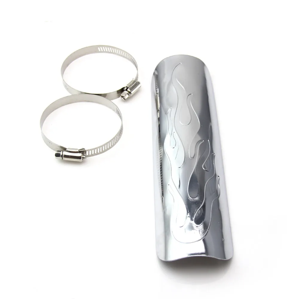 Универсальный хром-стальной выхлопной глушитель для мотоцикла в стиле пламени 2