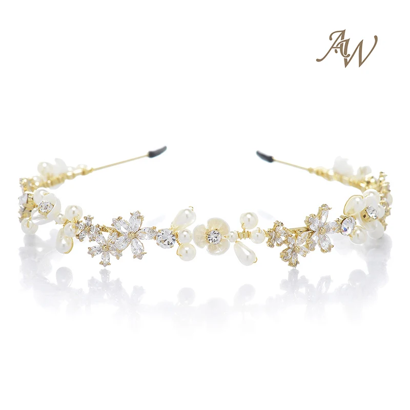 AWEI Очаровательные Золото Горный Хрусталь Свадебный Головной Убор Свадебные