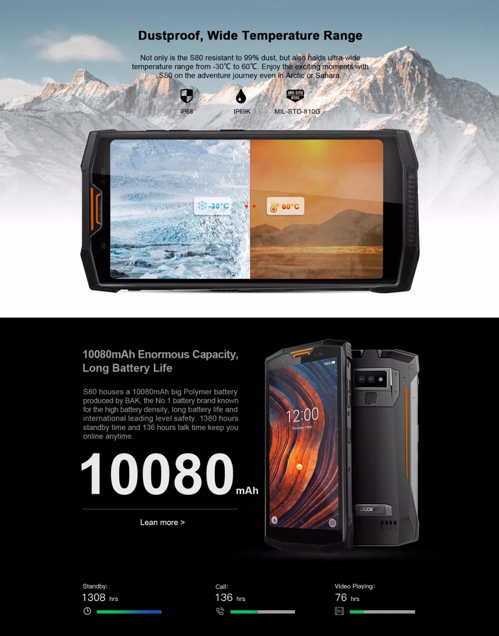 DOOGEE S80 смартфон IP68 IP69K водонепроницаемый 5 99 &quotMT6763T Восьмиядерный 6 ГБ + 64 Гб