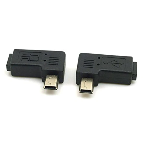 2pcs 90 Degree Left and Right Angled Mini USB 5pin Male to Micro-USB Female Data Sync Power Adapter |