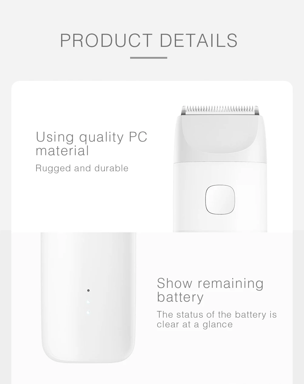 Новинка Xiaomi MiTu USB перезаряжаемая Безопасная электрическая машинка для стрижки волос Бритва IPX7 Водонепроницаемая Бесшумная машинка для стрижки детей