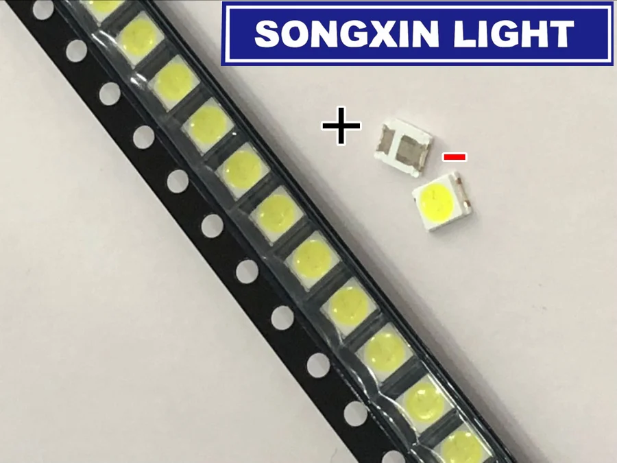 500 шт. UNI светодиодная подсветка Высокая мощность LED 1 Вт 3 в 1210 3528 2835 холодный белый