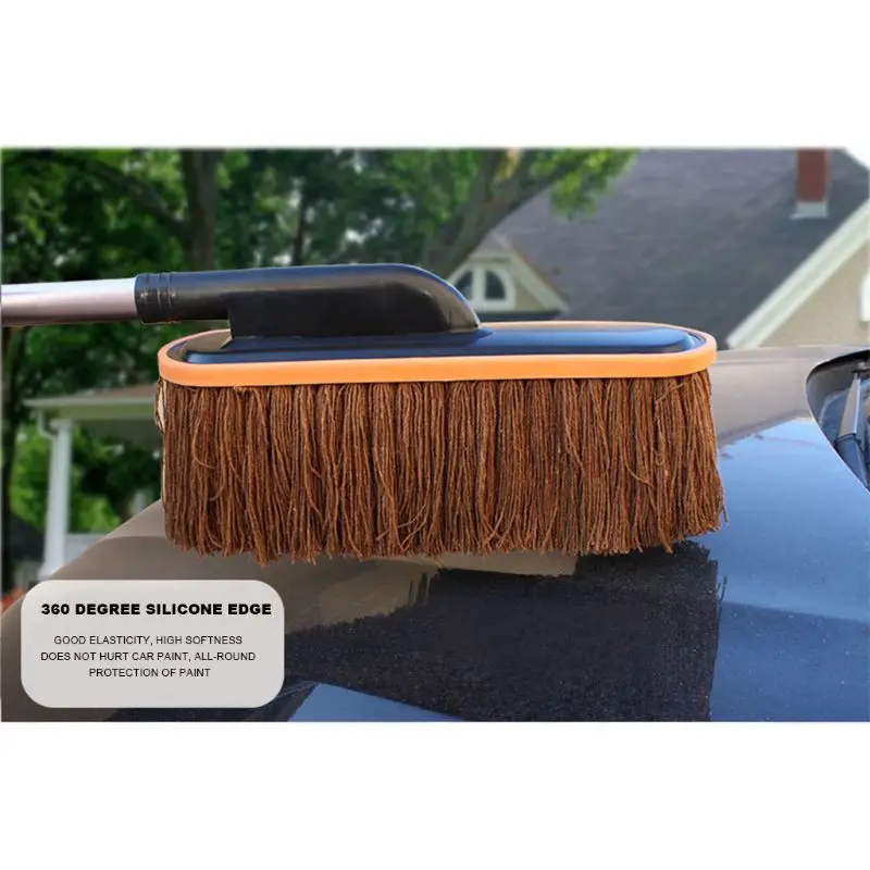 Car Retractable Cotton Wax Brush Wash Tweezers Dusting Cleaning Mop Supplies |