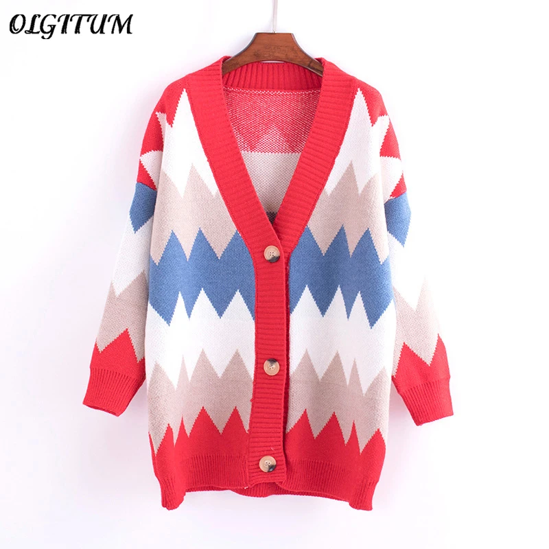 Olgitum 2019 Осень Новый корейский свежий яркий цвет соответствующие волны Кнопка