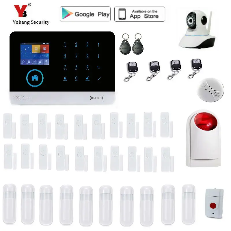 Yobang Security 433 МГц беспроводной черный GSM и WIFI DIY умный дом Охранная сигнализация