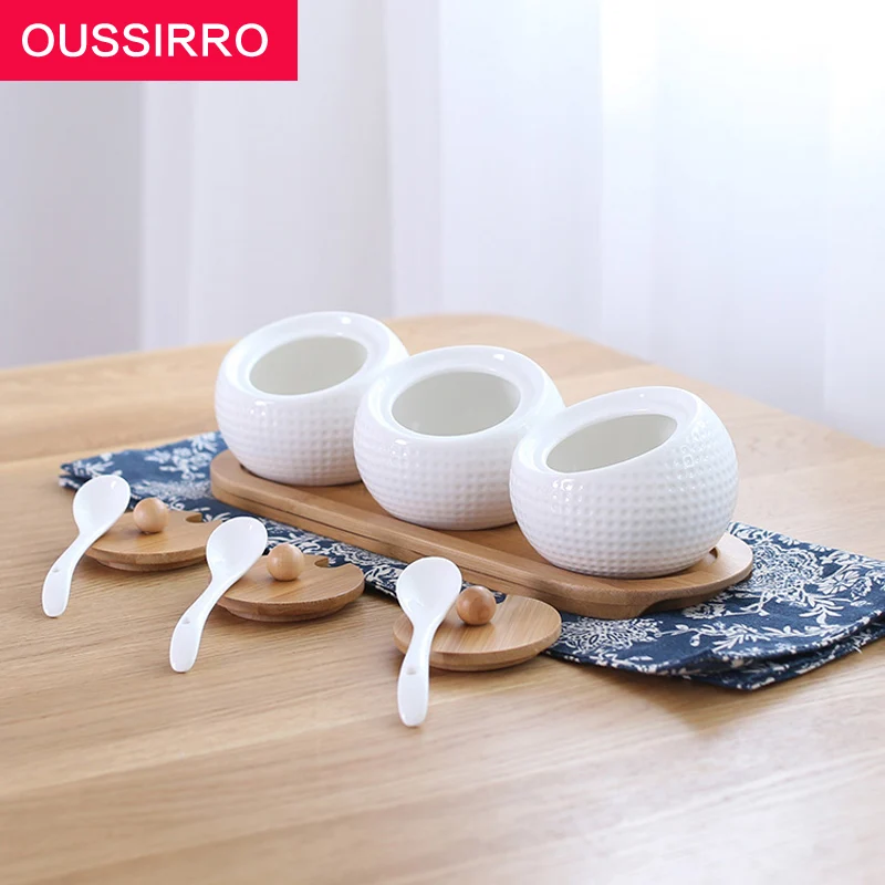 Набор из 3 предметов кухонные принадлежности банка для специй керамическая