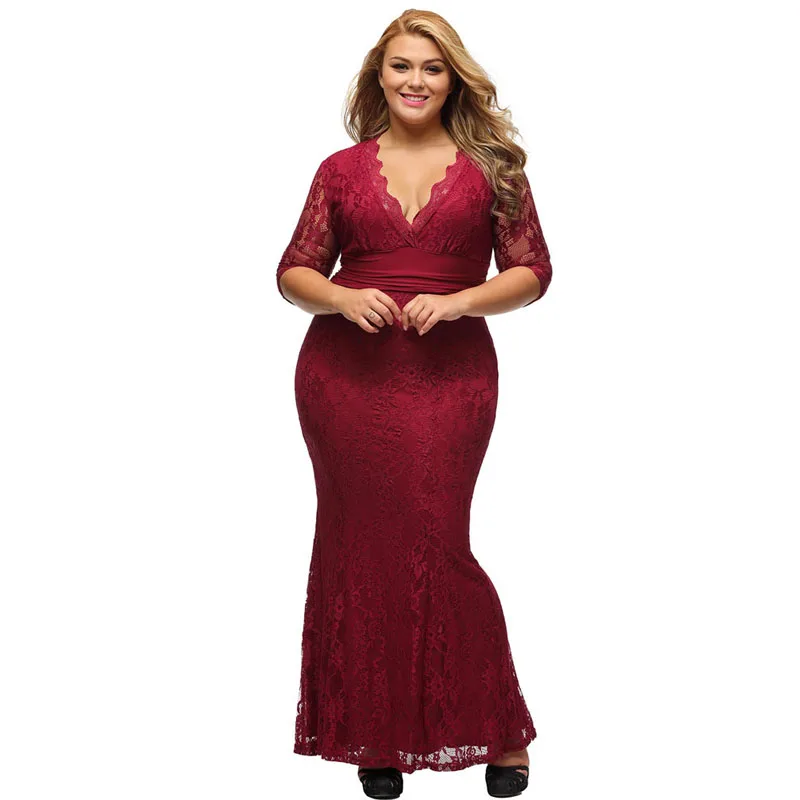 Ilishop 2017 Лидер продаж женские элегантные Кружева платье плюс Размеры