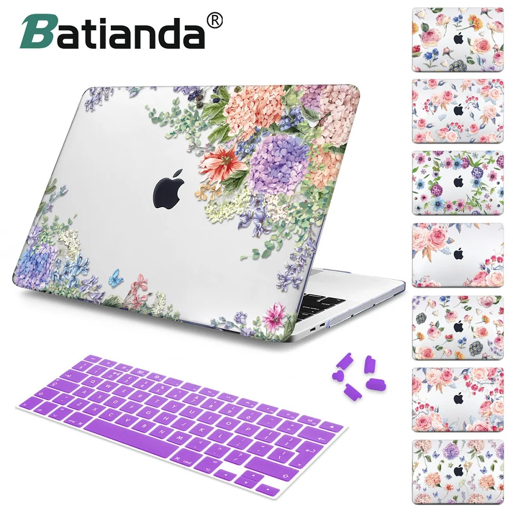 Для Macbook Air 11 12 13 чехол для Pro retina 15 Touch bar 2018 A1932 Твердый с цветочным узором девочек