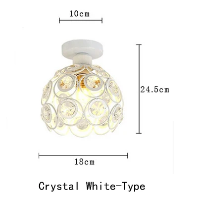 Crystal white Style Винтажный черный железный потолочный светильник, современный промышленный подвесной кухонный светильник, потолочный светильник, лофт светильник, приспособление для коридора, балкона - Цвет корпуса: Crystal white Style