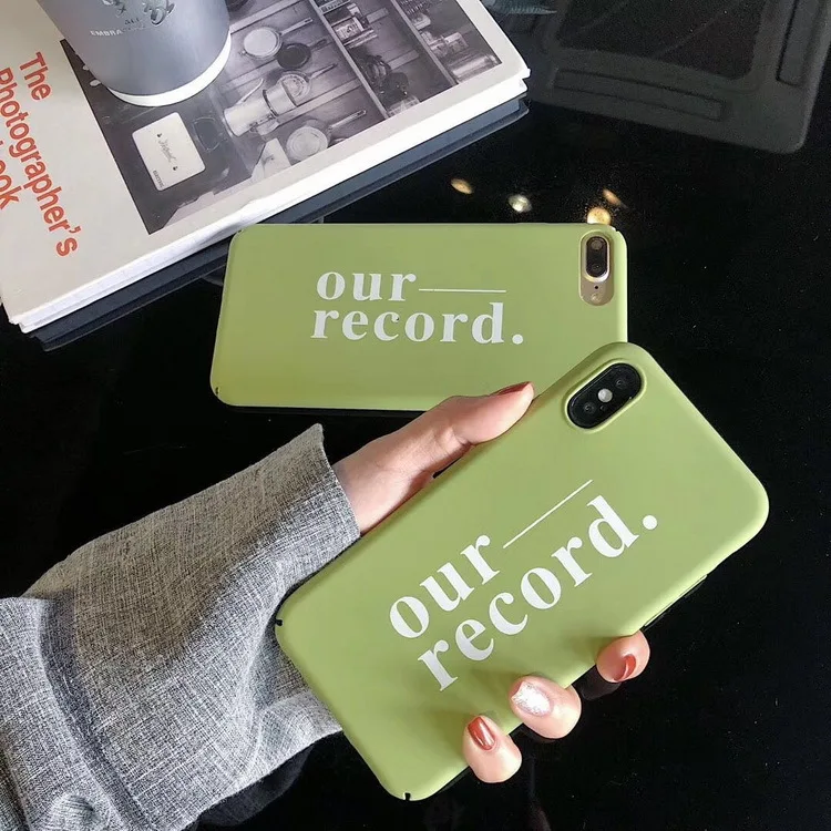 Amusing retro Simple letter phone case for coque iPhone 7 8 6 6s plus XS max Solid color Ultra thin iphone cover X XR | Мобильные