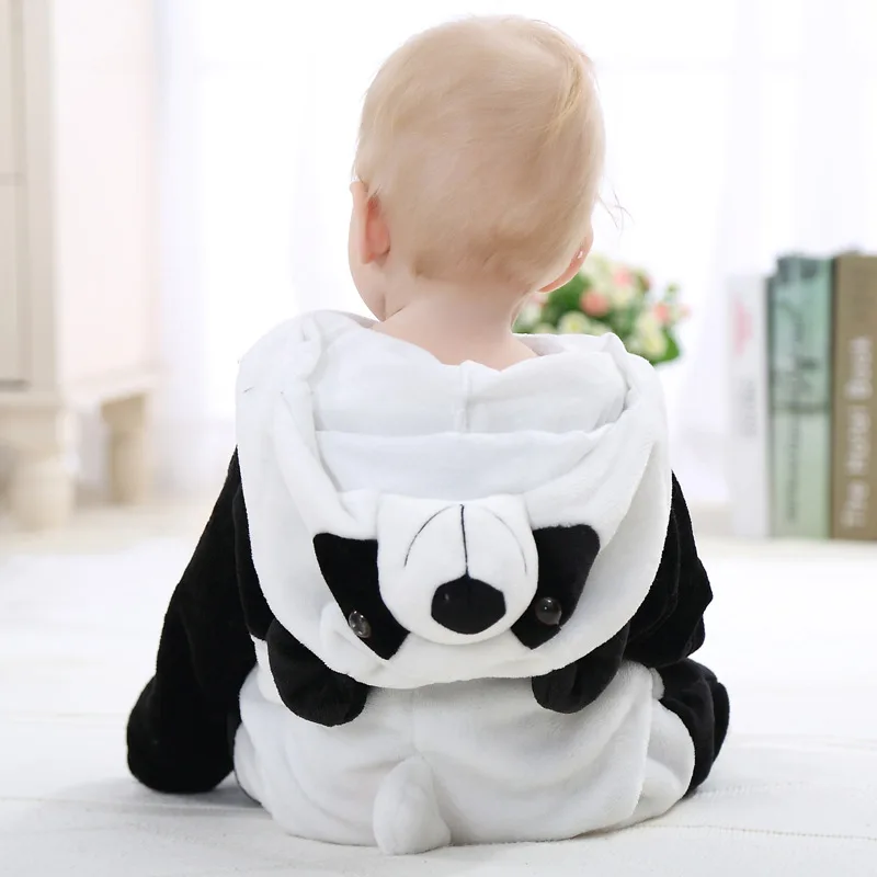 Panda SLAIXIU kigurumi Panda/детская одежда для сна для мальчиков и девочек мягкие фланелевые пижамы для малышей с животными теплые балахон с капюшоном для мальчиков и девочек детская одежда для сна - Цвет: Panda