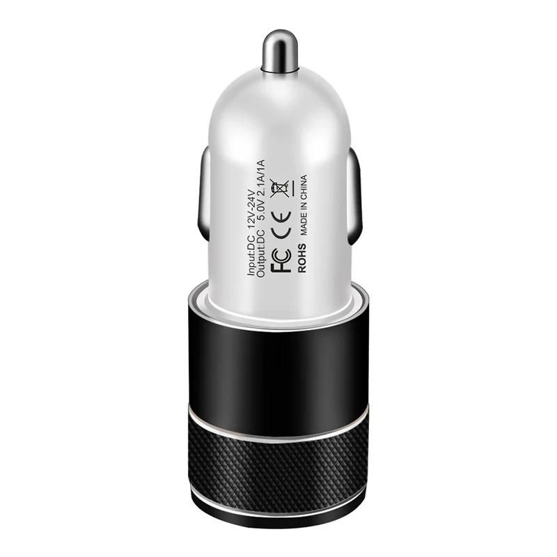 Black White Olaf Mini Dual USB Автомобильное зарядное устройство Универсальный мобильный телефон автомобильное зарядное устройство для Xiaomi mi9 huawei samsung S8 iPhone 6 6s 7 8 Plus планшет - Тип штекера: Black White