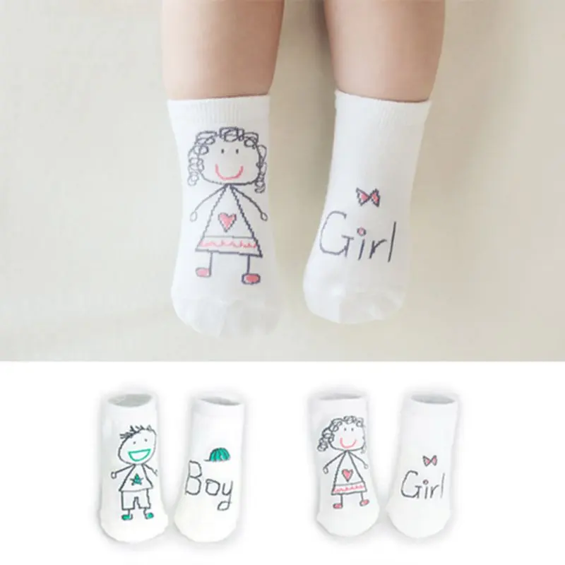

0-3Year Infant socks Baby Toddler Kid Boy Girl Printed Cartoon sock Soft Non-slip Boot Cuffs Cotton Socks SK08