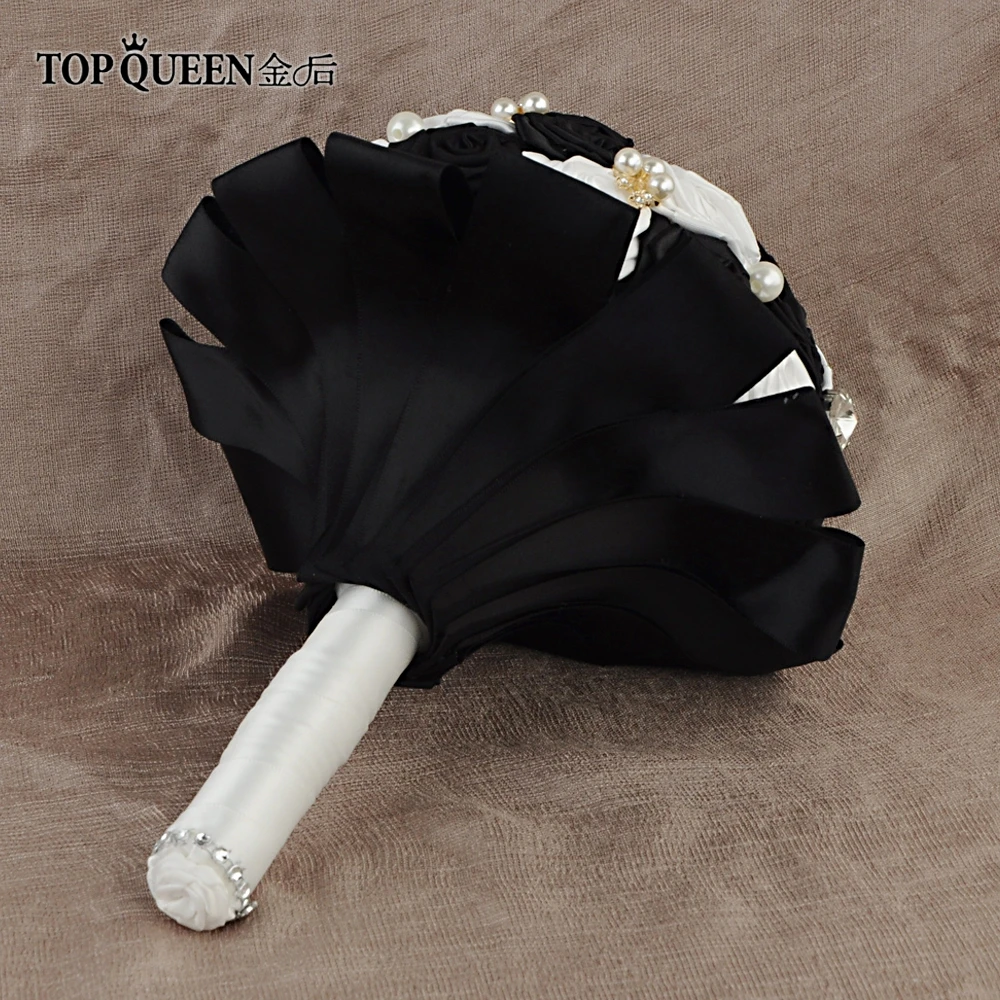 TOPQUEEN F6-BK букет для свадьбы шелковый букет невесты Свадебный букет каскадные бусины для букет невесты белый цветок