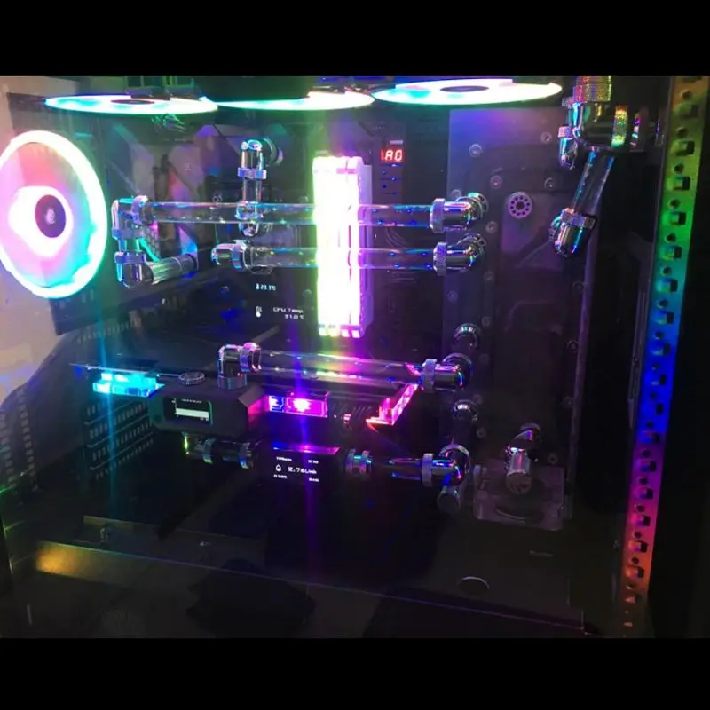PETG 10x14 мм 500 компьютерное водяное охлаждение жесткая труба Конская для ПК система
