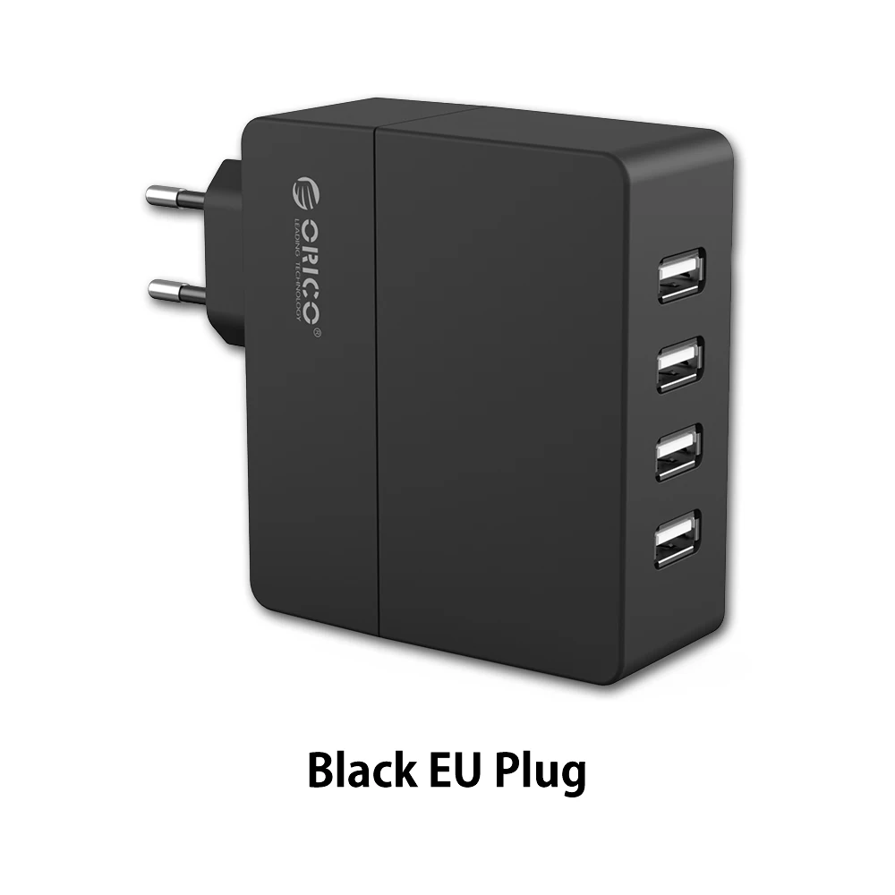 Настольное USB зарядное устройство, ORICO 4 порта 6,8 AUSB настенное зарядное устройство 34 Вт для iPhone 7 Мобильный телефон умное зарядное устройство - Тип штекера: Black EU Adapter