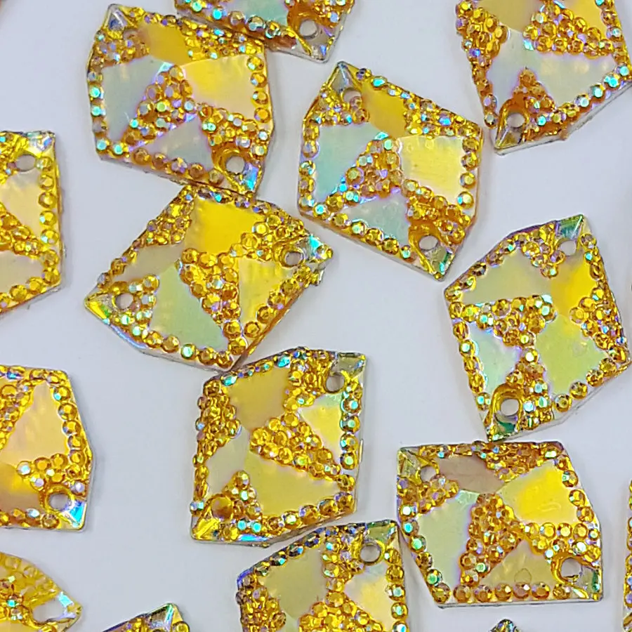 Блестящие желтые камни и кристаллы AB из смолы разразразы стразы для шитья