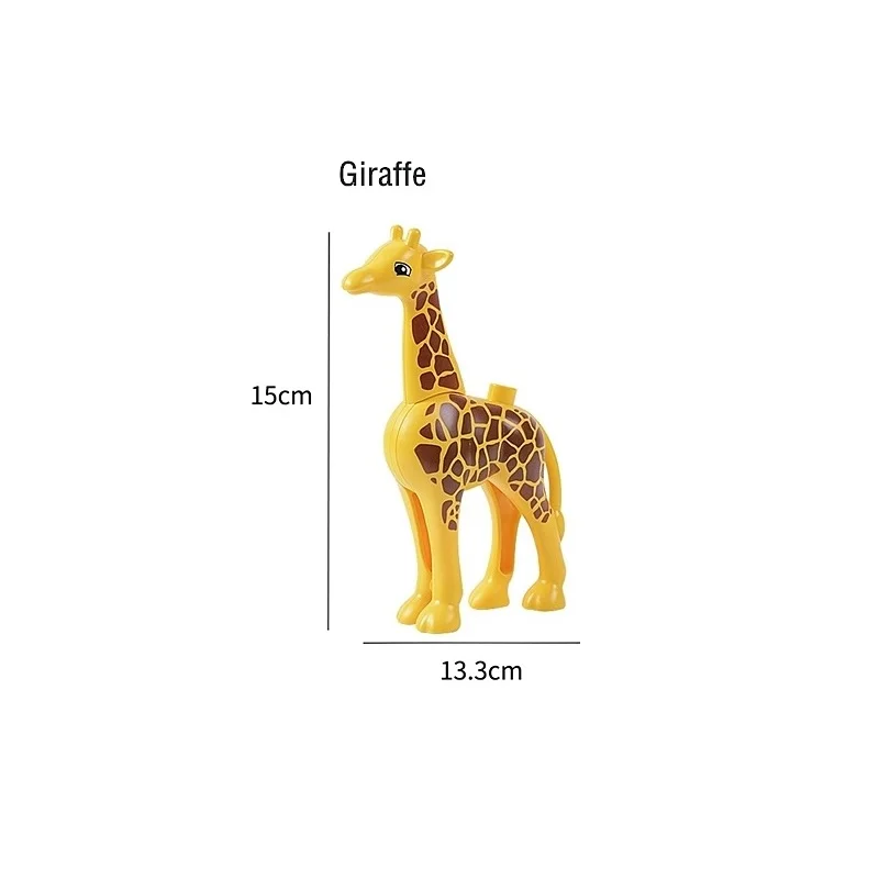 giraffe Животные модели серии Фигурки большие Кирпичи Строительные животные мир совместим с Duploed блоки детские развивающие игрушки Детский подарок - Цвет: giraffe