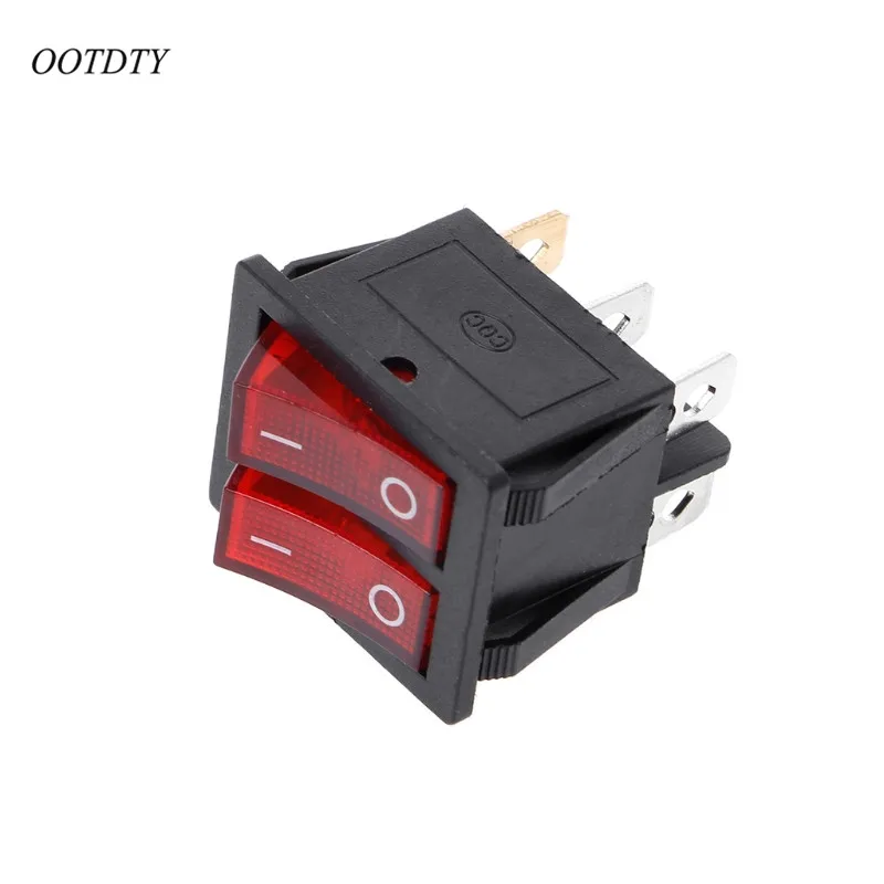 OOTDTY двойной катер кулисный переключатель 6 Pin ВКЛ ВЫКЛ с зеленым красным светом 20A