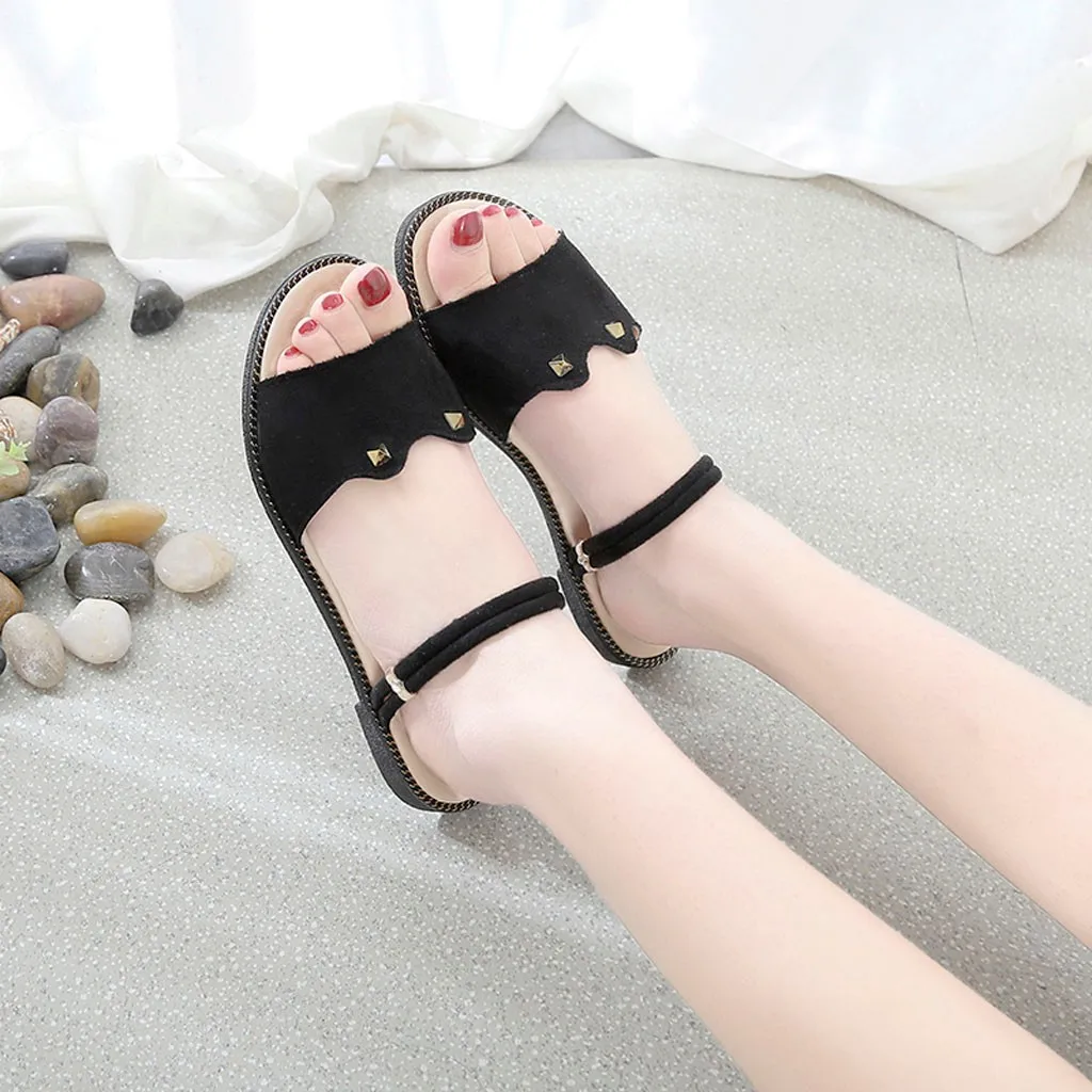 Jaycosin популярные женские сандалии летние туфли на плоском ходу с открытым носком