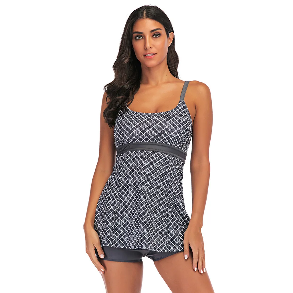 Сексуальная клетчатая юбка SAGACE из двух предметов с принтом бикини пляжная одежда