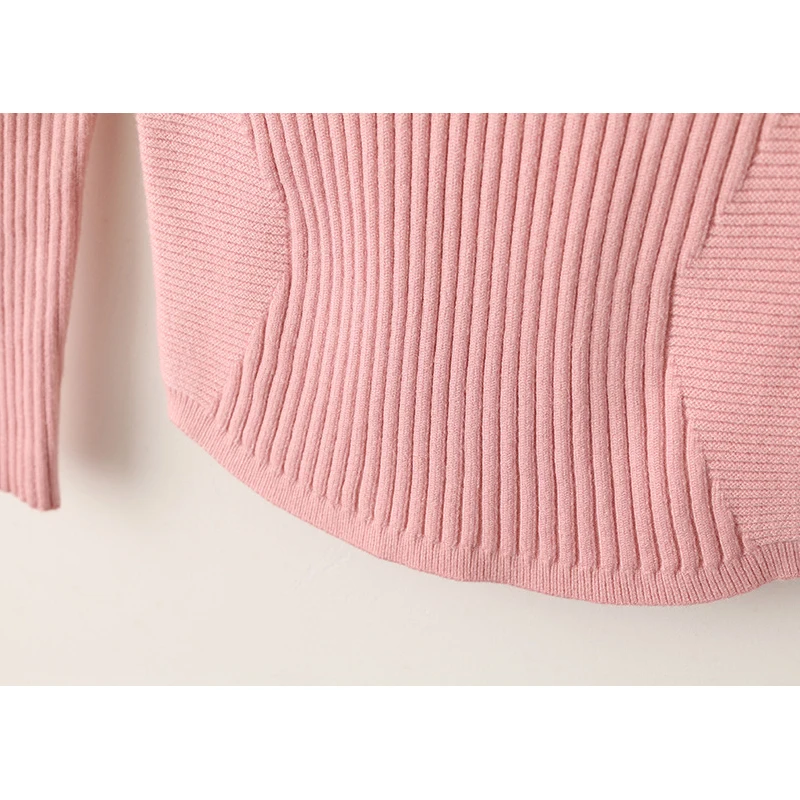 Dosoma/свитер для девочек сезон осень зима водолазка в полоску длинный рукав пояс