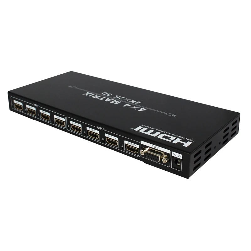 Новинка 4X4 HDMI матрица V1.4 HD настоящая Матрица переключатель 4K x 2K с RS232 командой и EDID