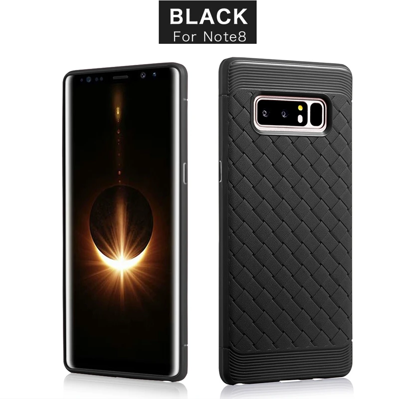 Note 8 Case Business Man Grid Weave Skins Back Protective Cover For Samsung Galaxy Luxury Soft TPU Phone Coque |