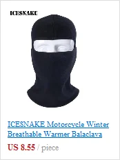 ICESNAKE мотоциклетная маска для лица термальная Флисовая Балаклава мотоциклетная Лыжная снегоходная велосипедная маска на все лицо под шлем капюшон шапка