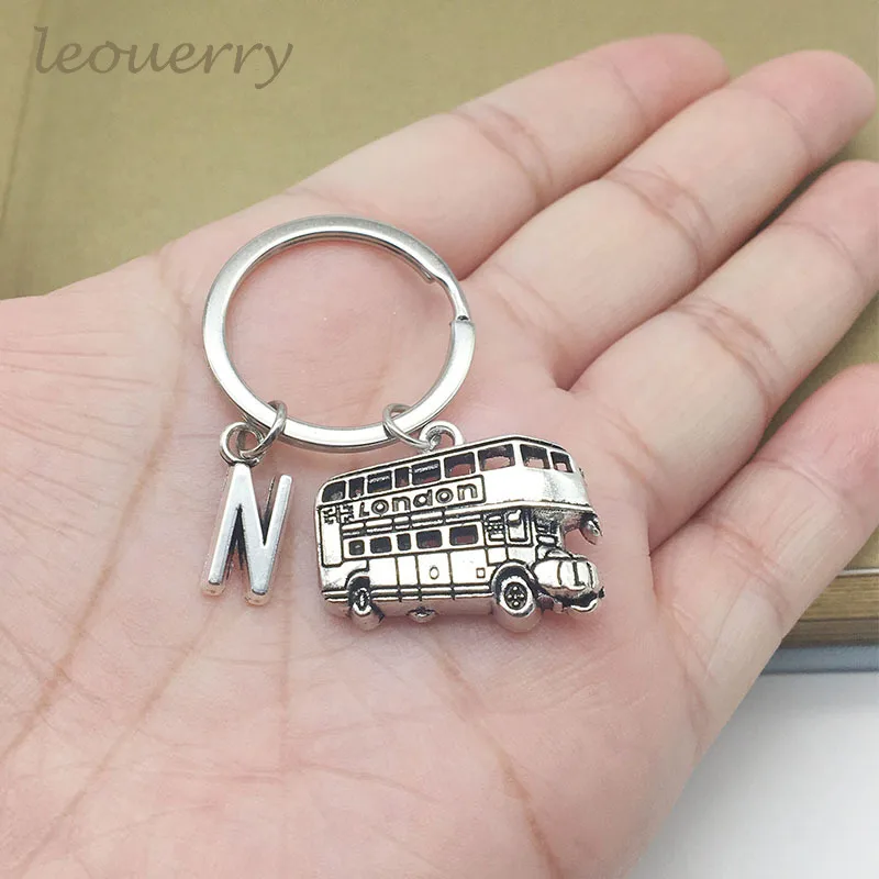 Leouerry Custom A Z 26 букв Лондонский автобус брелок с подвесками для ключей английский