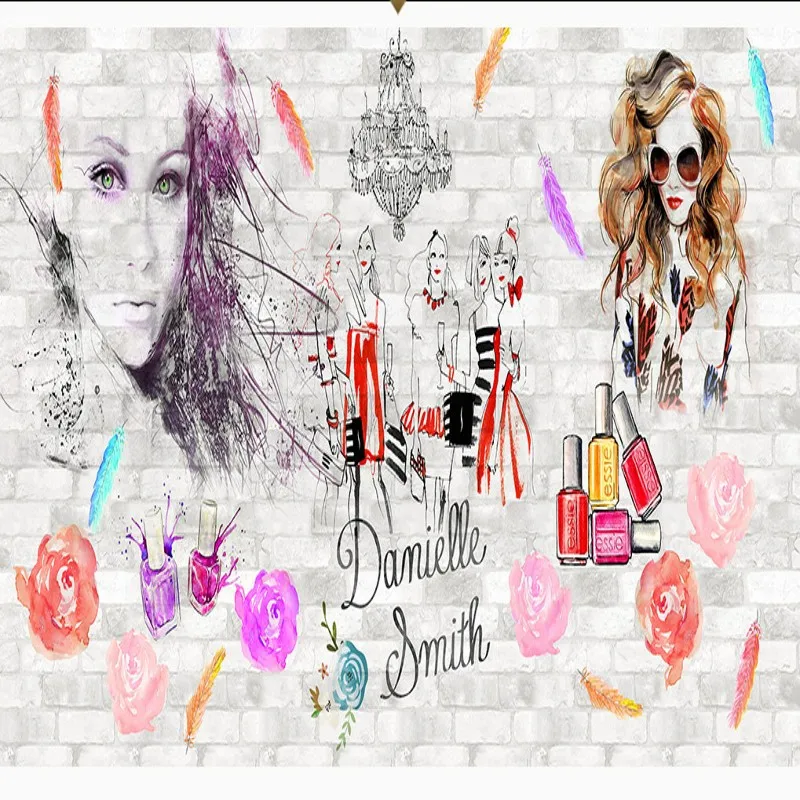 Пользовательские 3d обои ручная роспись акварельные косметические салон красоты