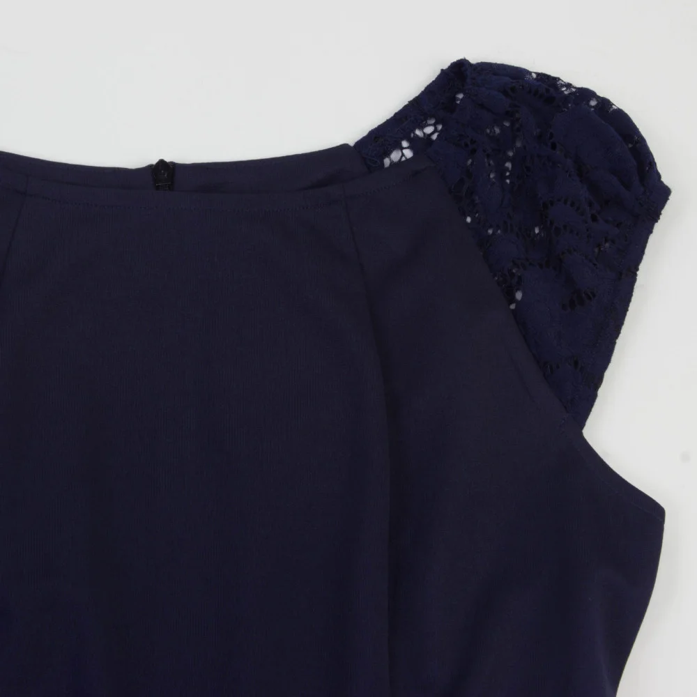 Женское винтажное платье туника Kenancy ретро с круглым вырезом и короткими