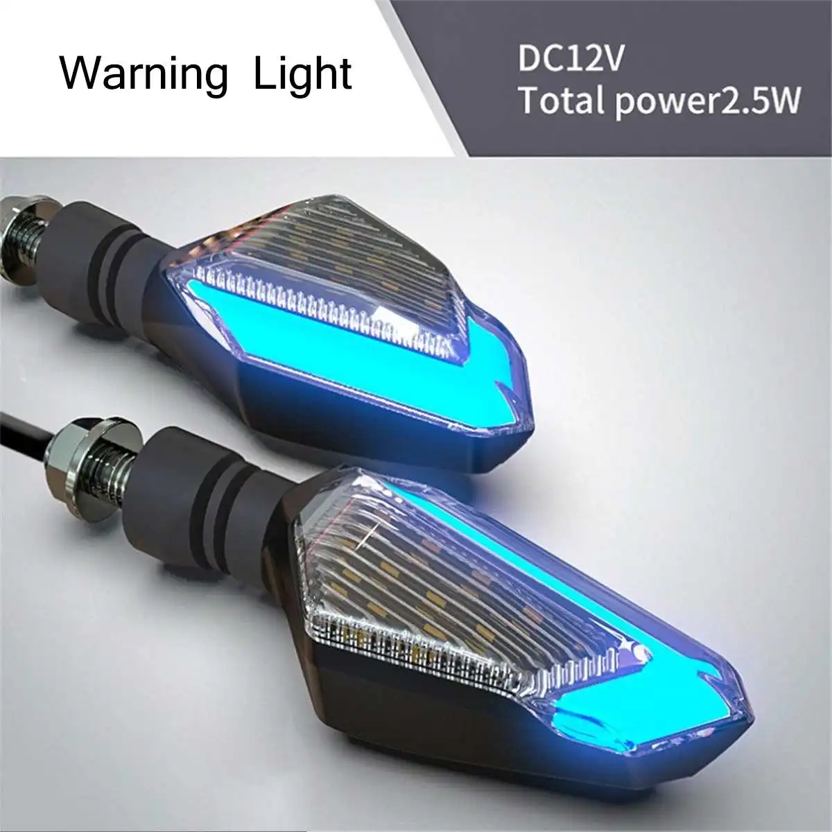 Синий DC12V Светодиодный светильник для мотоцикла с сигналом поворота, светодиодный светильник дневного света, светодиодный светильник - Испускаемый цвет: Синий