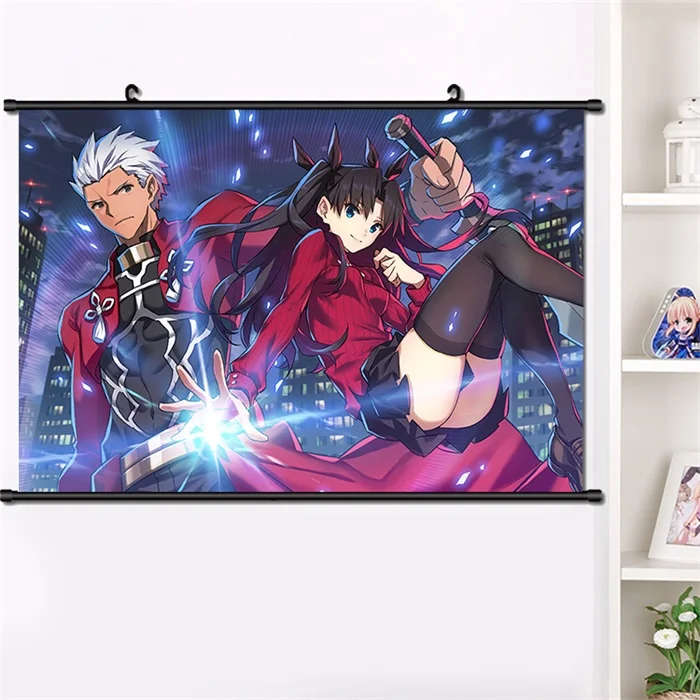 B Японское аниме Fate/stay night tohsaka Rin сексуальный косплей стены прокрутки Фреска плакат настенный висящий плакат Otaku домашний декор сбор 40*60 см - Цвет: B
