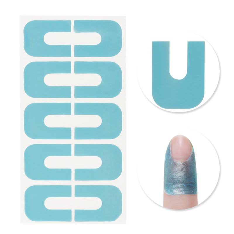 

10 шт/Лист наклейки для ногтей антипереливающиеся палочки для дизайна ногтей защита для пальцев Защита от проливания u-образной Формы инстру...