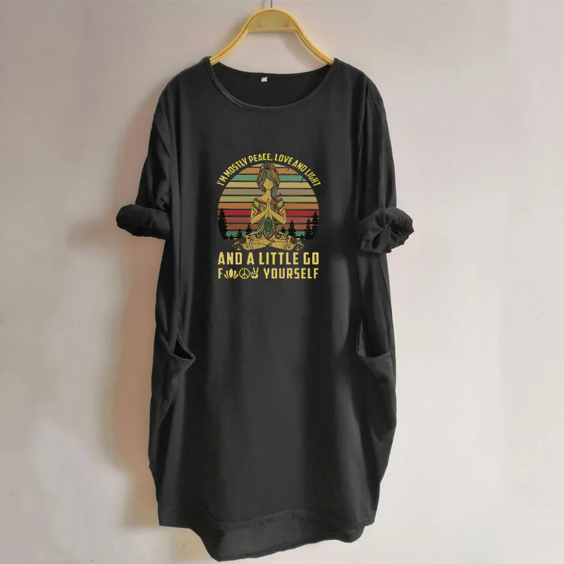 Im в основном мир любовь и легкая рубашка хиппи тату новые свободные карманы