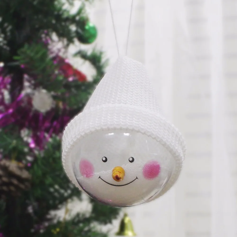 1Pc Transparent Plastic Christmas Snowman Ball Pendants Hanging Baubles Tree Ornaments Home Decoration 3 Colors|decorative decorative|decorative home