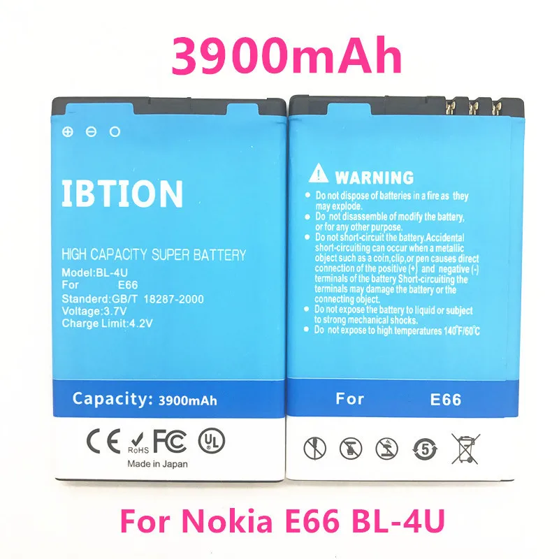 Ibtion 3900 мА/ч BL 4U/BL 4U Батарея для Nokia E66 3120C/6212C 8900 6600 S E75 5730XM 5330XM 8800SA 8800CA