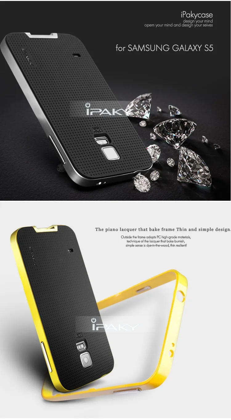 ipaky брендовый чехол для samsung galaxy S5, высококачественный силиконовый защитный чехол для телефона galaxy S5
