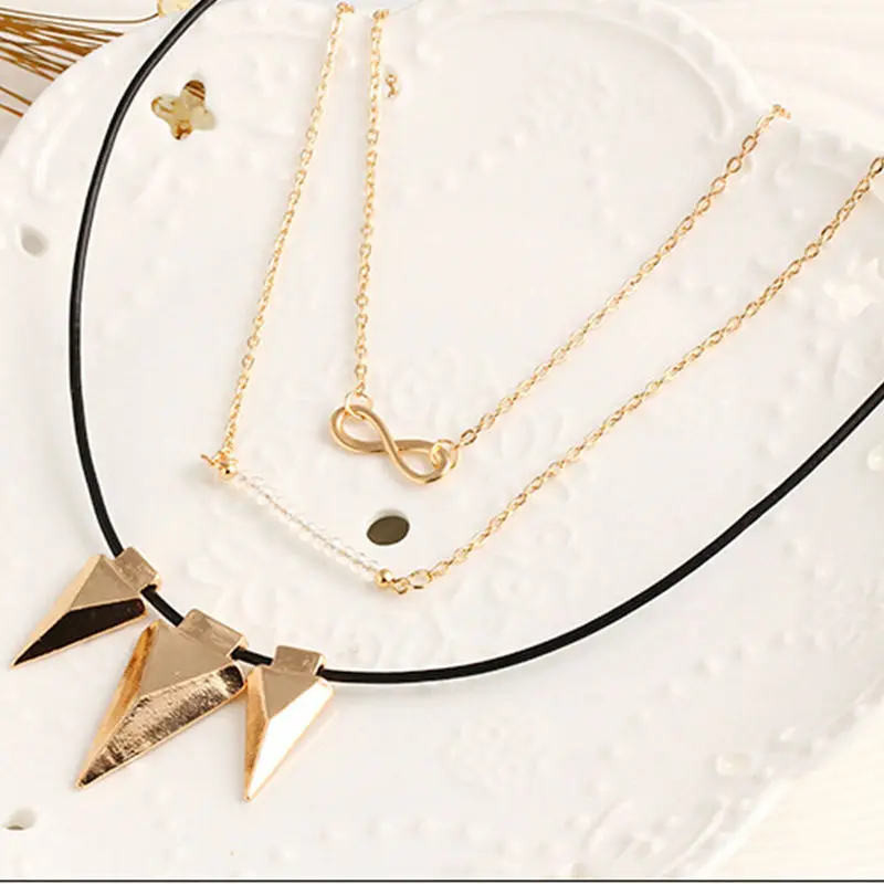 Летнее модное ювелирное изделие женское ожерелье с кулоном многослойное длинное